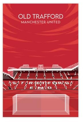 hfsjser Old Trafford – Manchester United – Stadiondruckposter auf Leinwand, Poster, Wandkunst, Dekordruck, Bild Gemälde für Wohnzimmer, Schlafzimmer, Dekoration, 40 x 60 cm