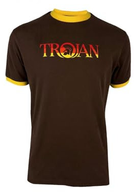 Trojan Logo Ringer Tee TC/1014 Chocolate