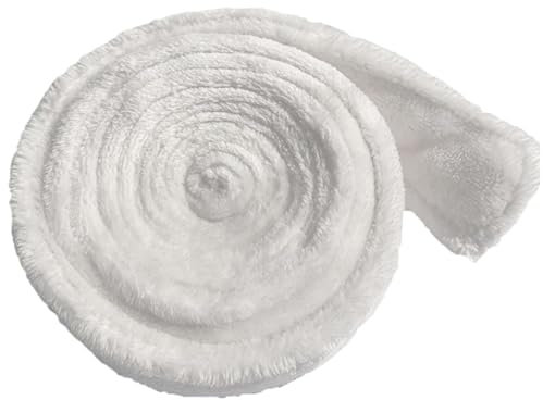 Jeorywoet Cinghia di Veste Minimalista 67x1.6 Pollici Cravatta tiepta a Pelta in Flanella Morbida Sostituzione della Cintura da Cambio di Abiti da casa per Uomo Donna, Bianca, Cravatta di Veste