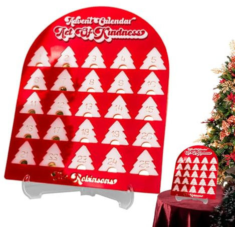 Mkiujhn Weihnachten Adventskalender für Erwachsene 24 Tage Adventskalender Kreative 2D Acryl Tischplatte Ornament für Home Decoration