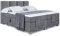 ALTDECOR Boxspringbett elektrisch verstellbar mit 2 Matratzen H4/Taschenfederung + Topper (4 cm hoch), Polsterbett mit Kopfteil, Bett, Doppelbett ROKS EL 180 x 200 Dunkelgrau Casablanca