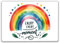 Regenbogen Schneidebrett mit Spruch Enjoy every moment Motivation in regenbogenfarben Buntes Design mit Rot Orange Gelb und Grün Lebensfreude pur