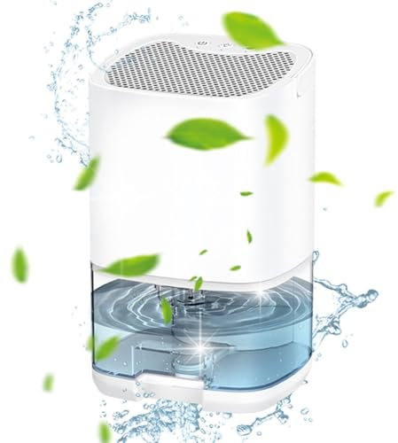 Dehumidifier for Home, 1000ml Portable and Air Purifier, Small Dehumidifiers with 7 Colors LED Light, 350ML/D Dehumidifier Auto Shut Off, Sleep Mode, for Basement, Home, Bathroom white