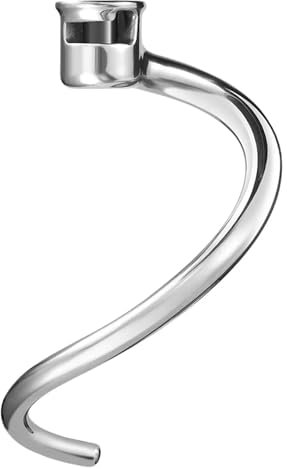 CINDTRGA Knethaken-Ersatz, kompatibel mit KitchenAid 7QT Bowl-Lift-Standmixern, Spiral- und Edelstahl-Knethaken