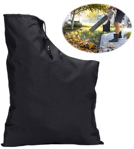 Laubsaugerbeutel für Elektro Laubbläser, Laubsauger Fangsack, Universal Gartenteile für Ersatz Laubbläser Aufbewahrungstasche, Vakuumbeutel Auffangbeutel mit Reißverschluss(Schwarz 60x44cm)