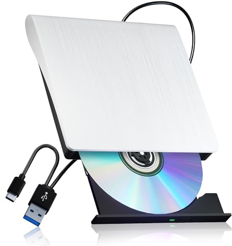 juwuoi External CD/DVD Drive for Laptop PC, CD Burner Portable DVD Writer