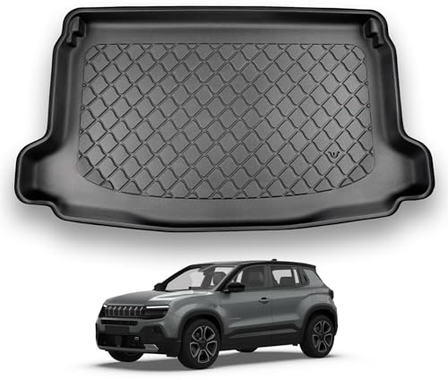 NOMAD Boot Liner Mat for Jeep Avenger 2023+ | [Adjustable boot floor in raised position], Premium Anti-Slip TPE Car Boot Protector Tray, Waterproof Raised Edge Trunk Mat