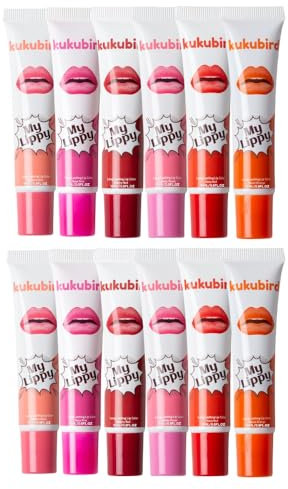 Kukubird 12pcs Lip Tattoo Peel & Reveal Waterproof Lipgloss Lip Tint Womens Girl Makeup Beauty Set- Lip Tattoo