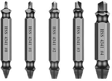 Juego de brocas extractoras for tornillos dañados HSS4341 (5 unidades)