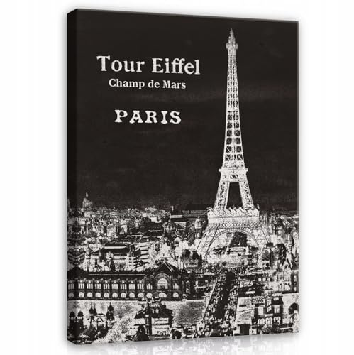 WallArena Leinwand Bilder 40x60 cm | Paris Eiffelturm, Leinwandbilder, Bild auf leinwand, Format: 40x60 cm (BxH) - einteilig auf Canvas Leinwand. Das