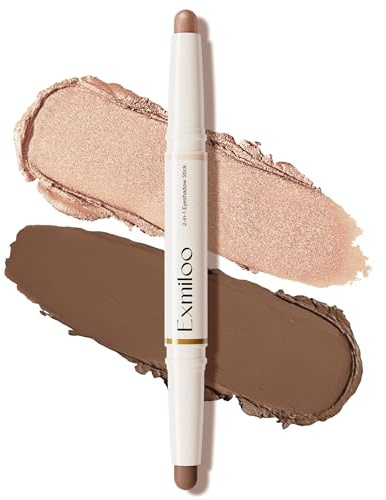 Exmiloo Ombretto in Stick, Taupe Opaco e Oro Rosa | Taupe opaco e oro rosa per ogni giorno; crema facile da sfumare, resistente all’acqua dopo il fissaggio.