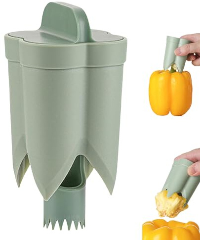 Gemüse-Pfeffer-Entkerner, Glocken-Pfefferkernentferner mit 2-in-1-Jalapeno-Entkernungsfunktion, hochwertiges Materialwerkzeug, bereitet Paprika schnell zum Kochen von Grillen, Küche