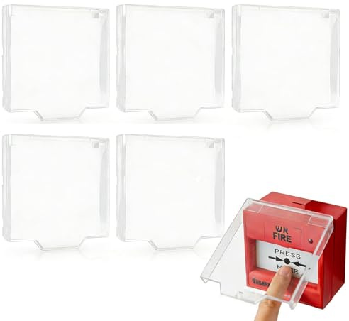 Hinged Call Point Cover, 6Pack Clear Plastic Fire Alarm Covers | Protective Fire Alarm Call Point Cover for Eaton Menvier Gent and Other Alarm Call Point Models