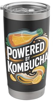 Powered By Kombucha Energy Drink Lovers Stainless Steel Insulated Tumbler
