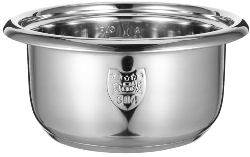ibasenice 4L Stainless Steel Rice Cooker Inner Pot Replacement | Universal Stoves Insert, Nonstick Surface, Easy Cleaning, Stainless Steel, for Electric Rice Cookers, Silver Finish