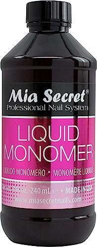 8 oz Mia Secret Liquid Monomer - Professional Acrylic Nail Liquid for Acrylic Powder - EMA monomer - Nail Monomer liquid - ema monomer acrylic nail liquid