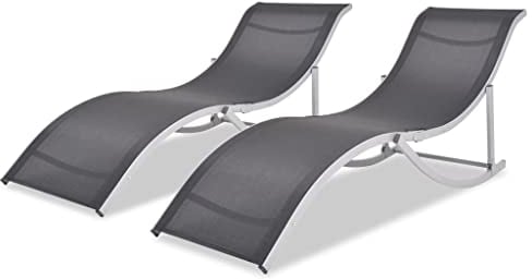 vidaXL 2X Sonnenliege Klappbar Gartenliege Liegestuhl Relaxliege Liege Strandliege Gartenmöbel Freizeitliege Garten Aluminium Textilene