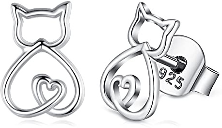 EUDORA Harmony Ball Niedlich Katze Axolotl Hochlandkuh Ohrringe für Damen Sterling Silber 925, Davidstern Hund Schlange Ohrringes Schmuck Ohrstecker für Frauen, Geschenk für Frauen Mutter Tochter