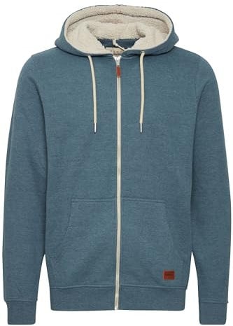 Blend Hulker Herren Winter Sweatjacke Mit Teddy-Futter - Kapuzen-Jacke Zip-Hoodie Pullover, Größe:L, Farbe:Ensign Blue (74654)