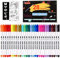 Shuttle Art 28 farbige Textilstifte, waschmaschinenfestes Textilstiftset mit 11 Vorlagen und 1 leeren Leinwand, Textilmarker, auf T-Shirts, Beutel, Kleidung, Sportschuhen, Jeans zur Verwendung
