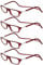 TBOC Pack: Lesebrille Lesehilfe für Herren Damen - [Pack 4 Einheiten] Dioptrien +1.00 Bordeaux Fassung Stärke PC Handy Faltbar Frau Mann Magnetverschluss Clip Alterssichtigkeit Presbyopie