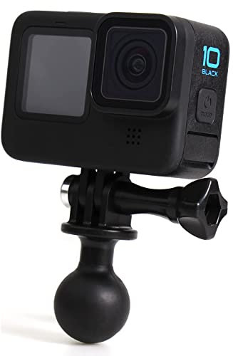 QKOO Ball Mount for GoPro Hero 11 10 9 8 7 6 5 4 3+ 3 Black 2018 Max Session Fusion, Osmo Action, AKASO, SJCAM Camera - Ball Head Mount Adapter (1-Inch Diameter Ball) with Thumb Screw