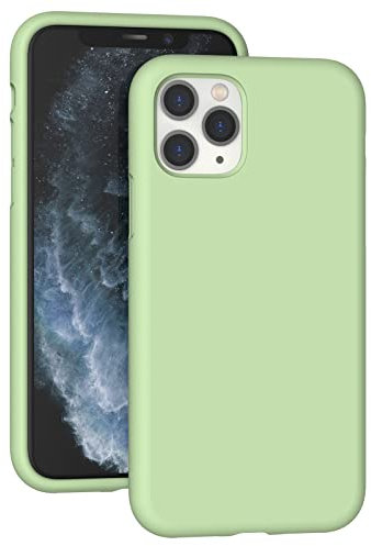 K TOMOTO Compatible with iPhone 11 Pro Max Case, Drop Protection Liquid Silicone Gel Rubber Full Body Bumper Cover with Soft Microfiber Shockproof Phone Case for iPhone 11 Pro Max 6.5, Mint Green