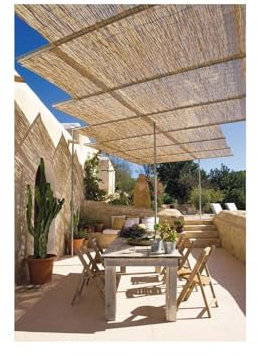 Jardin202 - Cerramiento Natural Bambú Fino de ocultación | Caña de Bambú para cerramiento de Jardín | Rollo: 2 x 5 Metros -
