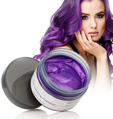 Temporäre Haarwachs Farbe, OCHILIMA Haarwachs Frisur Farbstoff Schlamm, natürliche Inhaltsstoffe Waschbare Haarstylingcreme für Männer Frauen Farbwachs 120g /4,23 Unzen (lila)