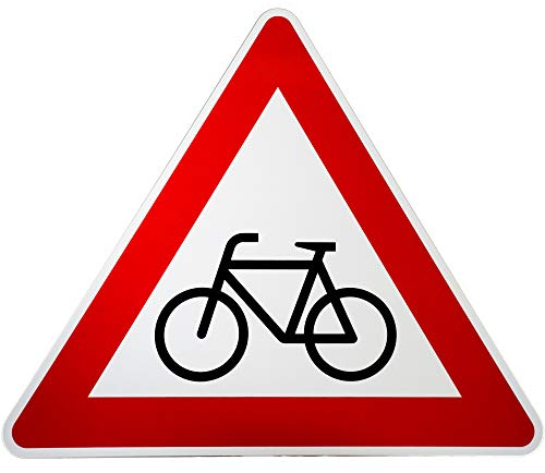 ORIGINAL Verkehrsschild Nr. 138-10 * Radverkehr, Aufstellung rechts * SL 900 mm Verkehrszeichen Achtung Warnschild Strassenschild Hinweisschild Gefahrenzeichen Schild Gefahrenschild Rad Fahrrad