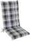 DILUMA Hochlehner Auflage für Gartenstühle 120x50 cm Karo Grau-Weiß - 6 cm Starke Stuhlauflage mit Komfortschaumkern und Bezug aus 60% Baumwolle 40% Polyester - Made in EU mit ÖkoTex100