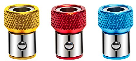 ManYing 3 Stücke Magnetizer Ring,metall Schraubendreher Magnetring Anti Rutsch für 1/4 Schraubendreher Bits