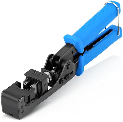 Everest easyJack B087N7QQD2 Keystone-Werkzeug, 90° abgewinkelte Geschwindigkeitsabschluss, zeitsparendes Netzwerk-Punch-Down-Werkzeug, nur mit Everest 90° abgewinkelten RJ45-, Cat5e-, Cat6a- und