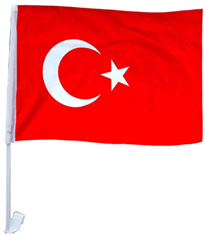 12 Stück Türkei Autofensterfahne - Türkiye Fahne Türkische Bayrak Fahnen für Auto Deko Flagge Fanartikel MURAGO