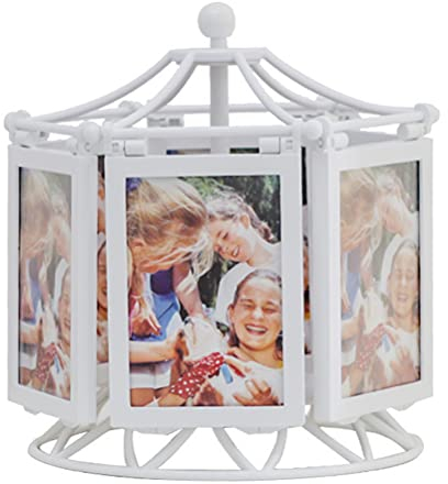 TOYANDONA Familie Riesenrad Bilderrahmen Drehbarer Bilderrahmen Riesenrad Figur Revolving Bild Rahmen Familienbilderrahmenanzeige Windmühle Bild Rahmen Dekorationen Runden Weiß Rotieren Abs