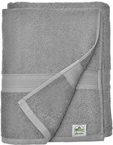 leevitex® Saunahandtuch XXL, flauschig und saugstark, 2 Saunatücher, 80 x 200 cm, Qualität 500 g/m², 100% Baumwolle - Grau