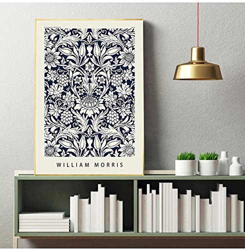 SDVIB William Morris Poster, William Morris Ausstellungsplakat, Blumenmuster, Blumenplakat, Kunstdruck, Willster, Posterdruck 30x40cm Rahmenlos