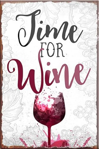 schilderkreis24 - Funny Wine Saying Magnet Time for Wine Decorative Fridge Magnet Funny Gift Idea Wine Cellar Wine Bar Wine Arbour 9 x 6 cm