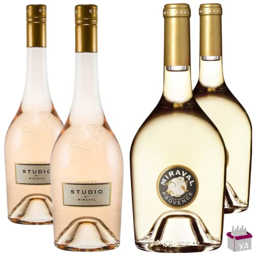 Lot découverte Miraval 4x75cL– 2 Studio by Miraval 2021 Rosé 75cL 12.5% & 2 Côtes de Provence Blanc 2021 75cL 13%