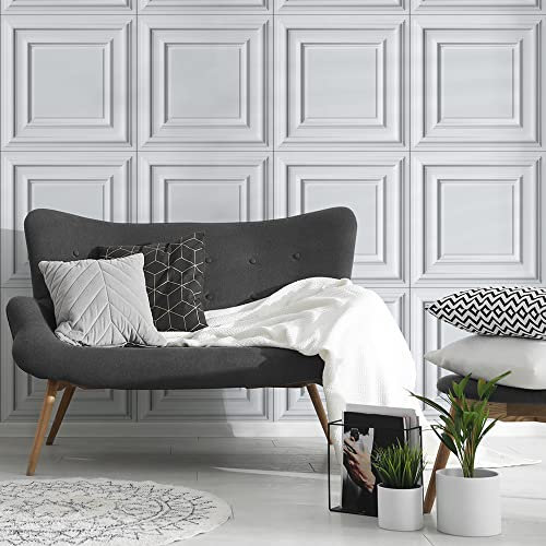 AMAZINGWALL Home Peel and Stick Square Decorative Panels Printed Wallpaper Self Adhesive Bedroom