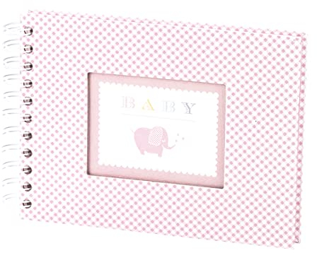 Rössler Papier 13291928002 - Fotoalbum Baby Girl, mit Wire-O-Bindung, 40 Seiten, rosa, Geburt und Taufe, 1 Stück