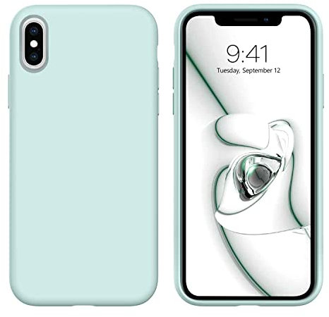 DUEDUE Coque pour iPhone X/XS, Silicone Militaire Antichoc, Doublure Coque de Téléphone pour iPhone X/XS Protection Ecran Intégrale,Toucher Confortable Anti Rayures Etui pour iPhone X/XS,Vert
