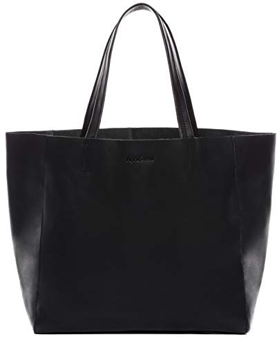 FEYNSINN große Handtasche mit langen Henkeln echt Leder - Henkeltasche AURI XL - Schultertasche Damentasche - Ledertasche Damen schwarz handgefertigt
