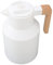 Coffee Carafe Double Walled Thermal Carafe Coffee Carafe 1000ml Wooden Handle Double Wall Vacuum Heat Retention Thermal Coffee Carafe for Tea Juices Coffee(White)