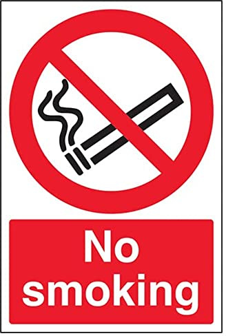 Cartello di sicurezza divieto di fumare con scritta No Smoking, 100 x 150 mm