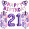 Luftballons 21. Geburtstag deko frauen Lila Folienballon 21 jahre Geburtstag dekoration frau Happy Birthday 21 Geburtstag deko mädchen lila ballon 21 Geburtstagsdeko 21 Geburtstag frauen deko