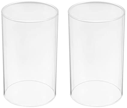 Glaszylinder Ohne Boden 8cm Durchmesser: 2 Stücke Glaszylinder Windlichtgläser Transparenter Kerzenhalter Teelichtgläser Windlicht Ersatzzylinder Kerzengläser Teelichtglas für Tischdeko 15X8cm