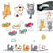 Adesivi per Auto Gatto 3D,Mengger 13pcs Gatti Divertente Adesivi Auto Adesivi per Gatti dei Cartoni Animati per Auto,Camion,Moto,Paraurti,Finestra,Laptop