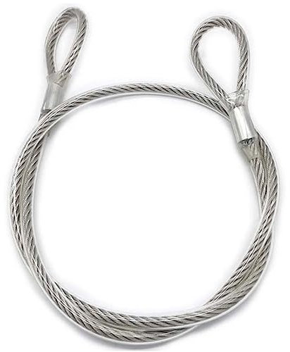 HOUSON Câble métallique gainé avec œillets - Câble de sécurité en acier pour meubles de jardin, vélo (3 mm x 5 m)