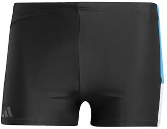 adidas Men's Colorblock Swim Boxers, Black/Bright Royal/White, S-M